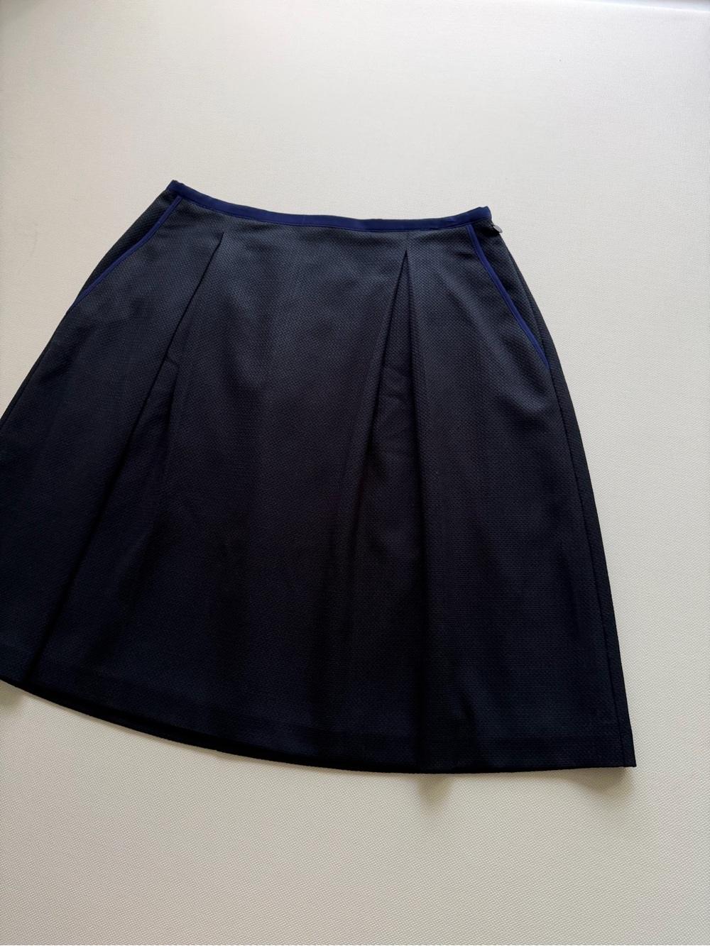 Armani Jeans Black A-Line Skirt with Blue Trim